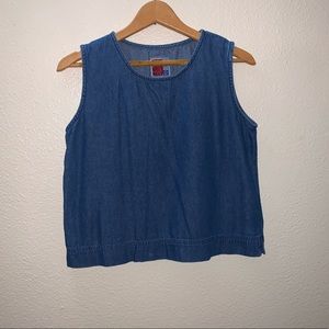 Vintage Sun Belt denim sleeveless top